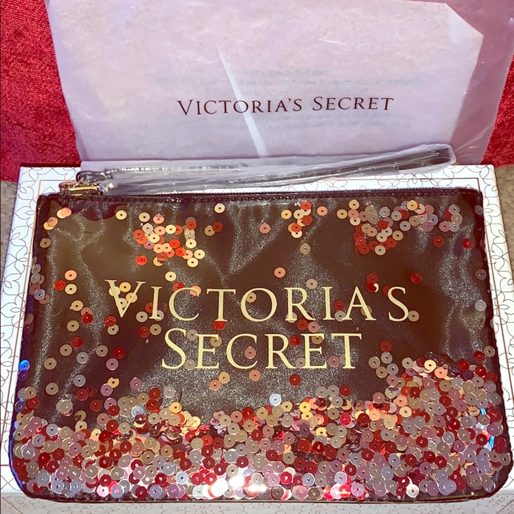 VICTORIAS SECRET Rare Floating Sequin Patent Bag